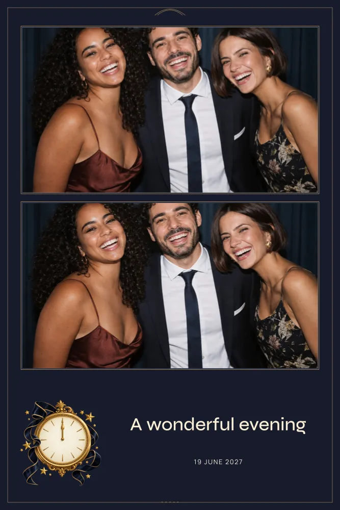 Preview of the After Party photo booth template in 4×6 portrait print
