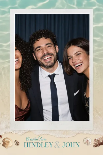 Preview of the Coastal Love photo booth template