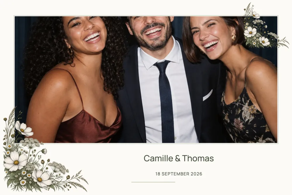 Preview of the Fine Line template in 10×15 landscape, with an example photo
