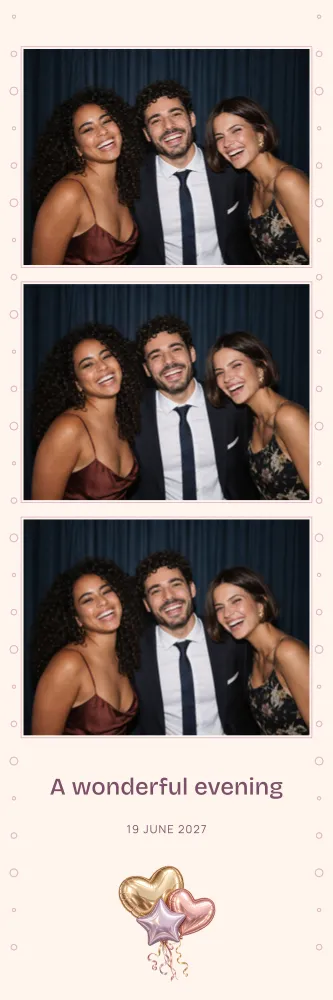 Preview of the Giant Balloons photo booth template in 2×6 photo strip