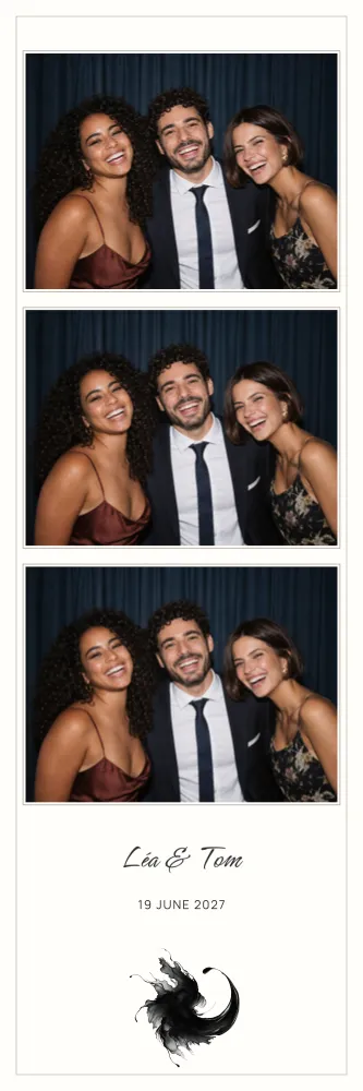 Preview of the Ink Spot photo booth template in 5×15 strip (2×6 inches)