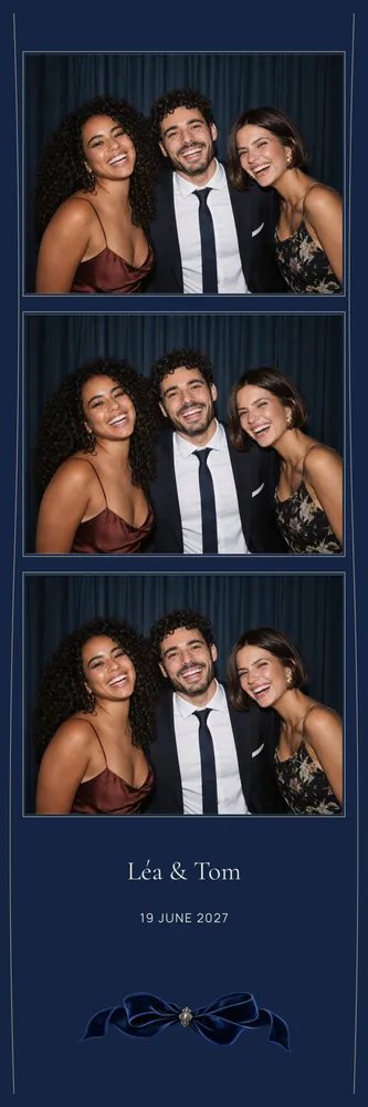 Preview of the Midnight Velvet photo booth template in 5×15 strip (2×6 inches)