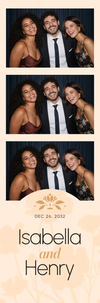 Preview of the Peach Arch photo booth template in 5×15 strip (2×6 inches)