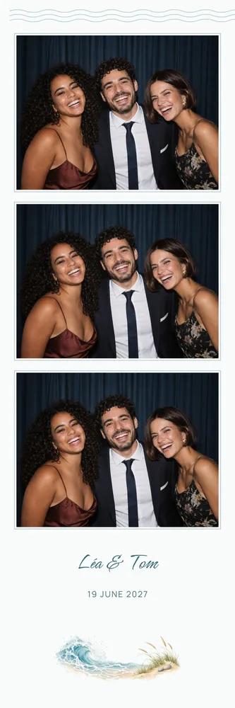 Preview of the Salt & Sea Foam template in 5×15 strip, with an example photo