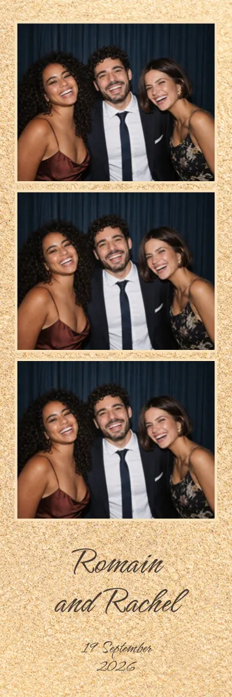 Preview of the Sand Signature photo booth template in 5×15 strip (2×6 inches)