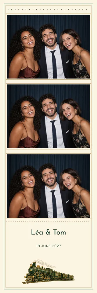 Preview of the Train Journey photo booth template in 5×15 strip (2×6 inches)