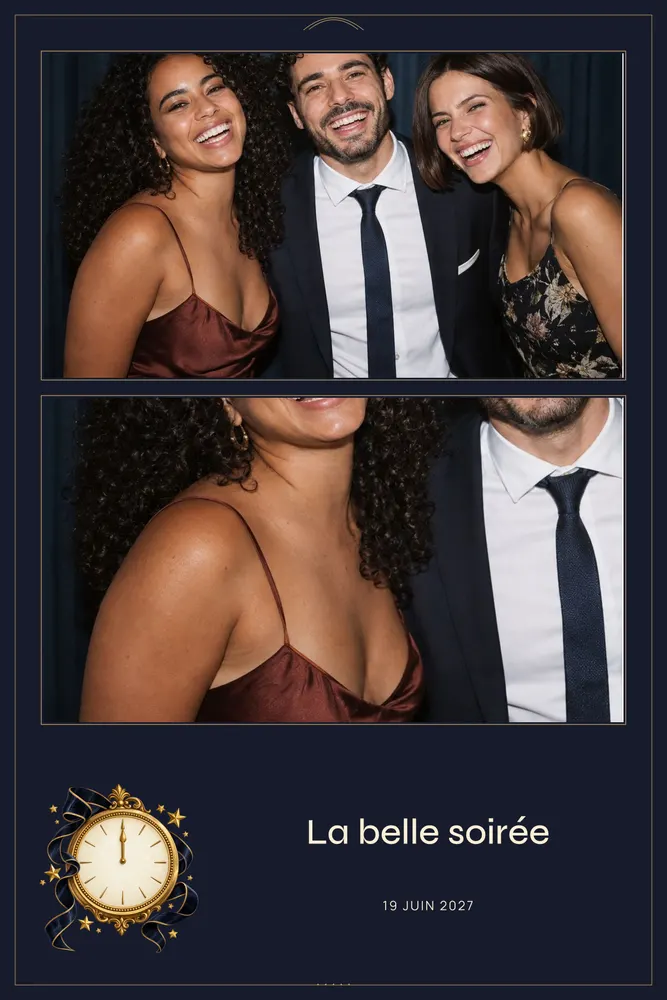 Aperçu du modèle After Party en 10×15 portrait, avec une photo d’exemple