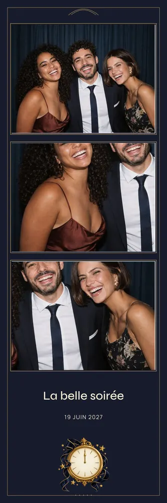 Aperçu du modèle After Party en bandelette 5×15, avec une photo d’exemple