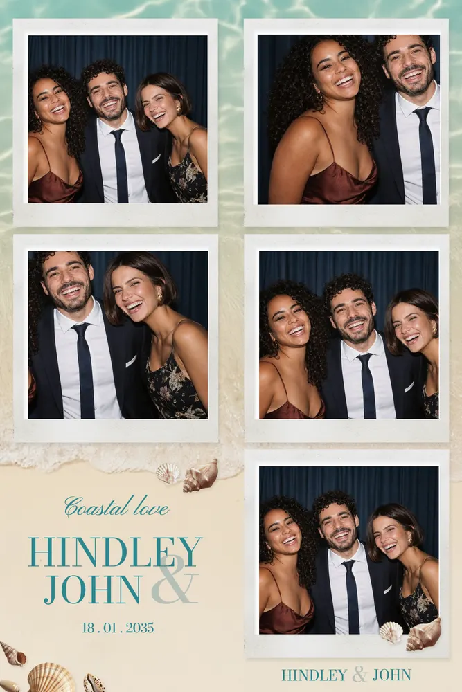 Aperçu du modèle Amour Côtier en 10×15 portrait, avec une photo d’exemple