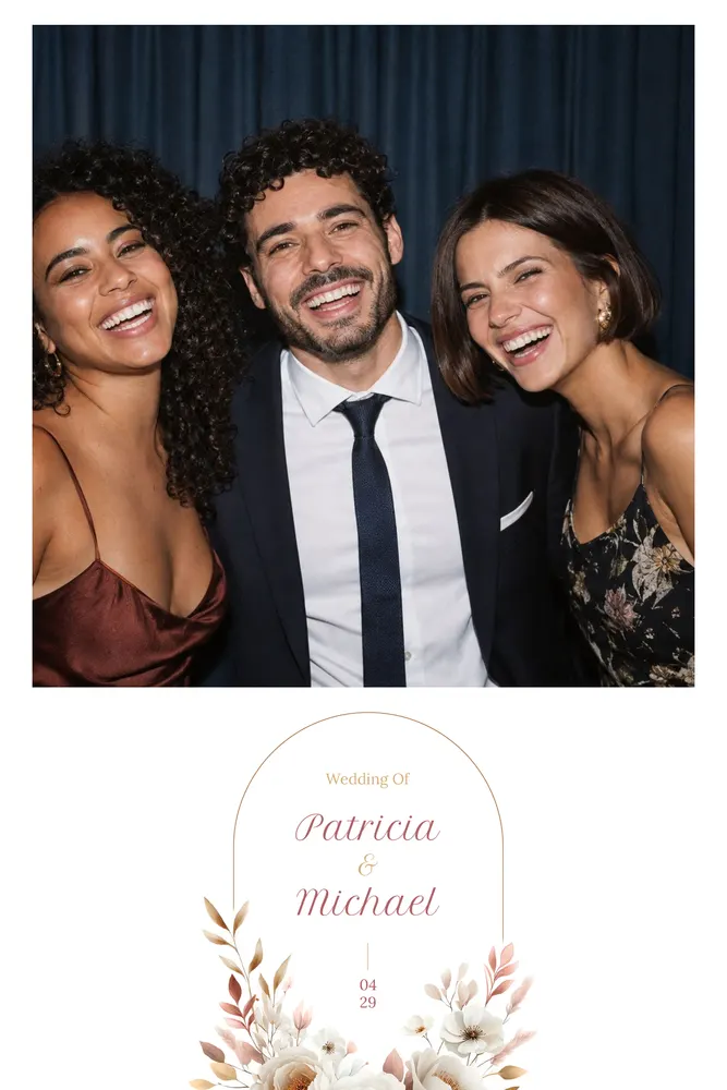 Aperçu du modèle Arche Bohème en 10×15 portrait, avec une photo d’exemple