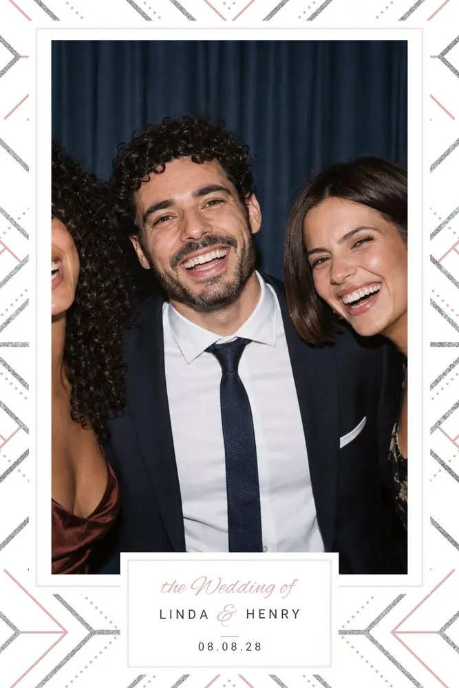 Aperçu du modèle Chevrons en 10×15 portrait, avec une photo d’exemple
