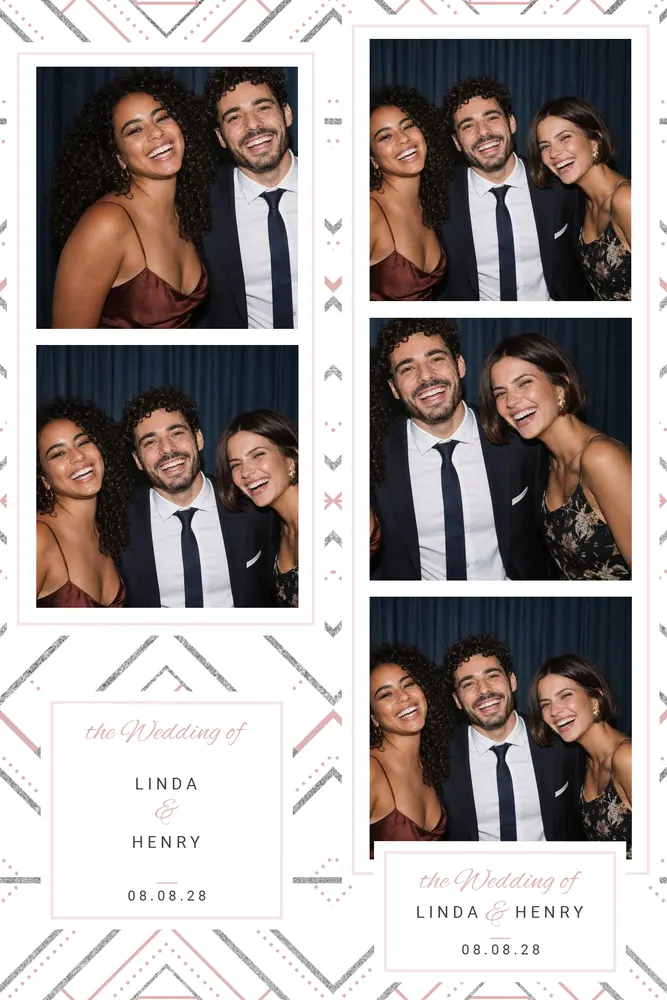 Aperçu du modèle Chevrons en 10×15 portrait, avec une photo d’exemple