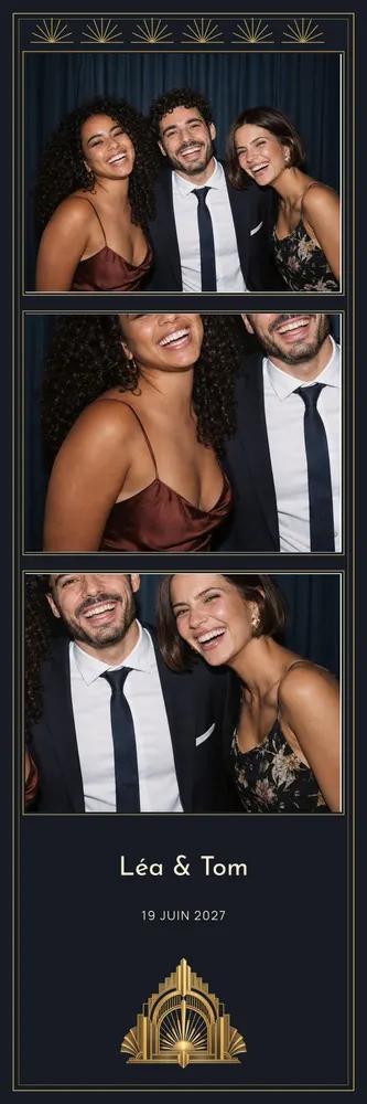 Aperçu du modèle Gatsby en bandelette 5×15, avec une photo d’exemple