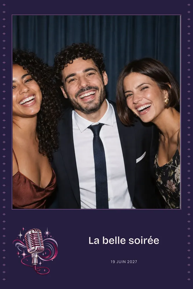 Aperçu du modèle Karaoké en 10×15 portrait, avec une photo d’exemple
