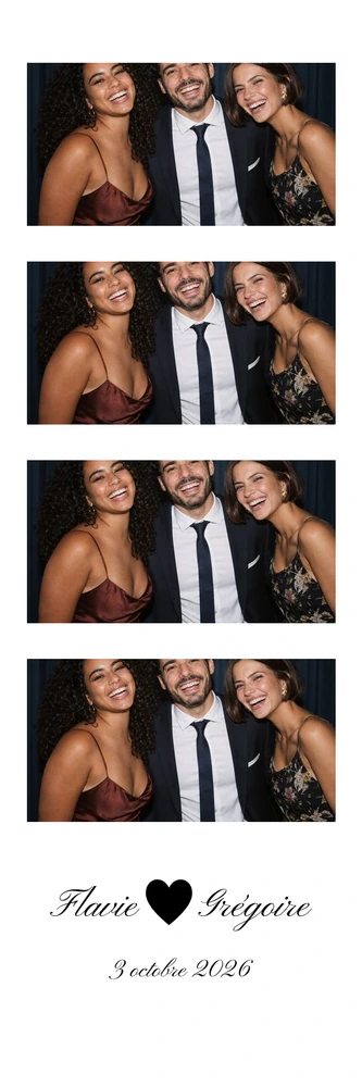 Aperçu du modèle Épure & Cœur en bandelette 5×15, avec une photo d’exemple